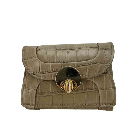 HASHIBAMI クロコ 型押し 三つ折り 財布 レディース